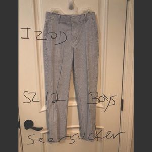 IZOD Seersucker blue/ white dress pant/ Sz 12